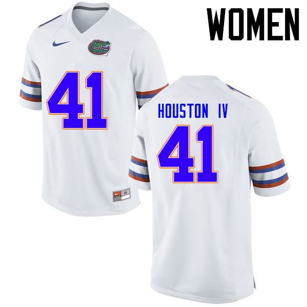 Women's NCAA Florida Gators James Houston IV #41 Stitched Authentic Nike White College Football Jersey DAB5865DC